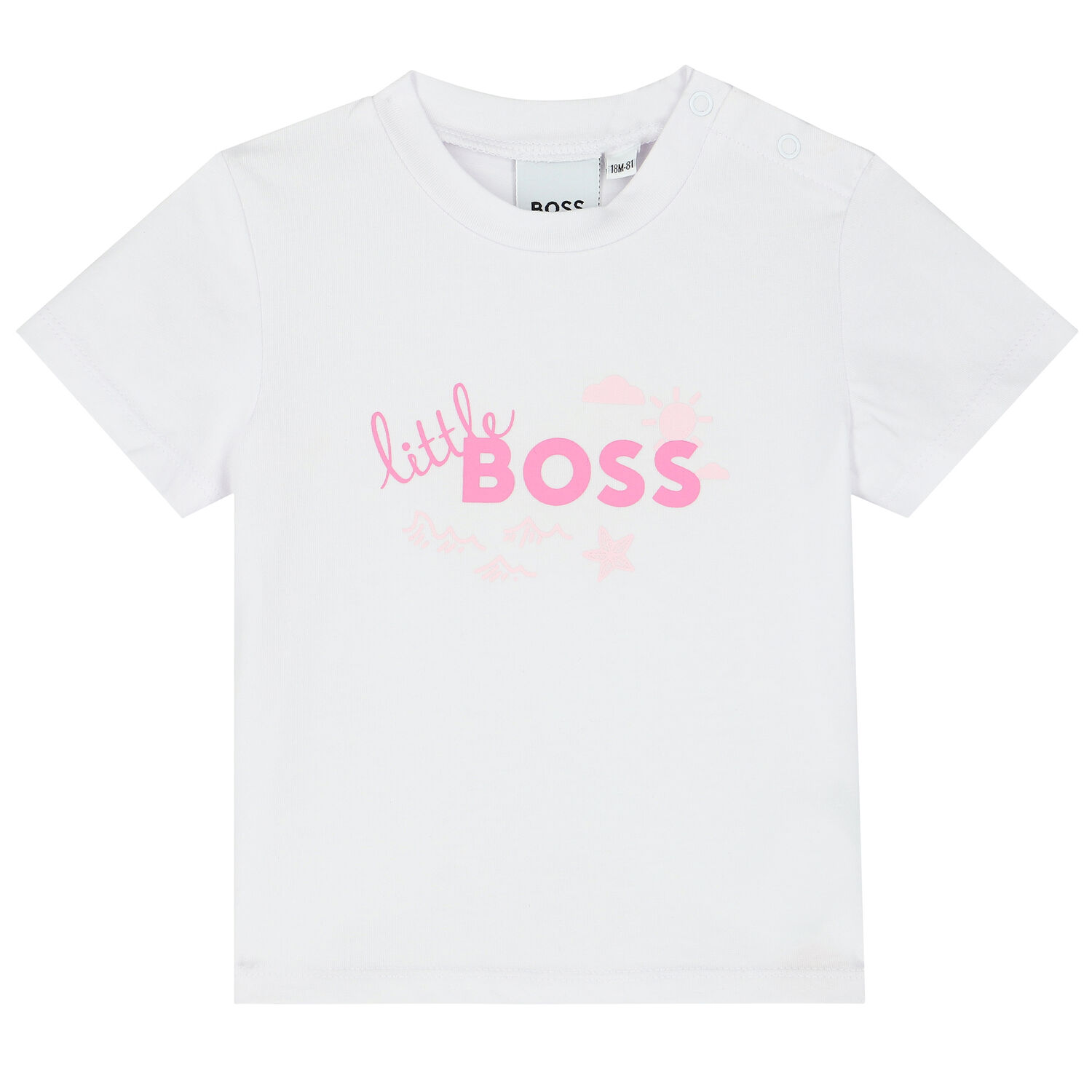 Baby Girls White Logo T-Shirt, 1, hi-res