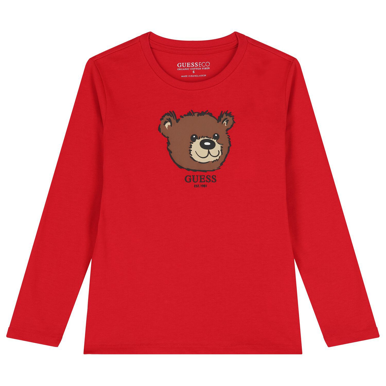 Boys Red Teddy Bear Long Sleeve Top, 2, hi-res image number null
