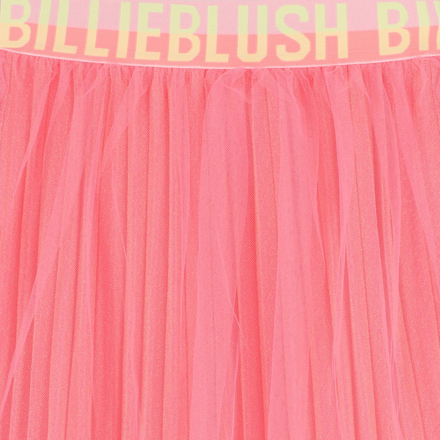 Girls Pink Logo Tulle Skirt, 1, hi-res