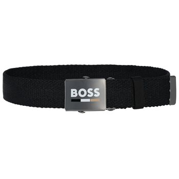 Boys Black Logo Belt