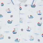 Baby Boys White Boats At Sea Polo Romper, 1, hi-res