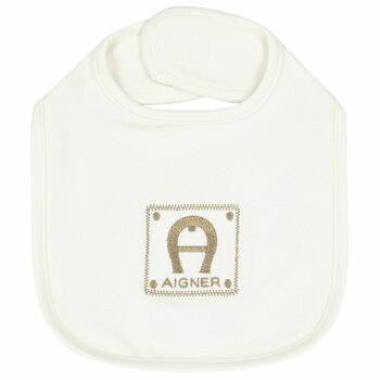 Ivory & Gold Logo Baby Bib