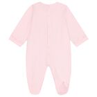 Baby Girls Pink Logo Babygrow, 2, hi-res
