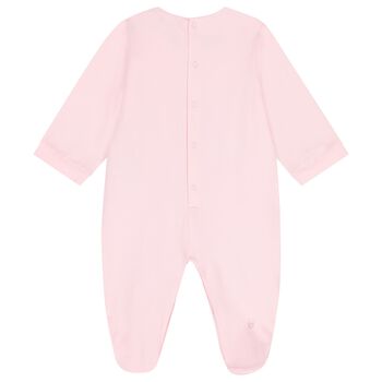 Baby Girls Pink Logo Babygrow