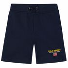Boys Navy Logo Shorts, 2, hi-res
