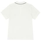Boys White Logo Polo Shirt, 1, hi-res