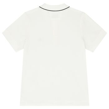 Boys White Logo Polo Shirt