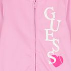 Girls Pink Logo Hooded Zip Up Top, 1, hi-res