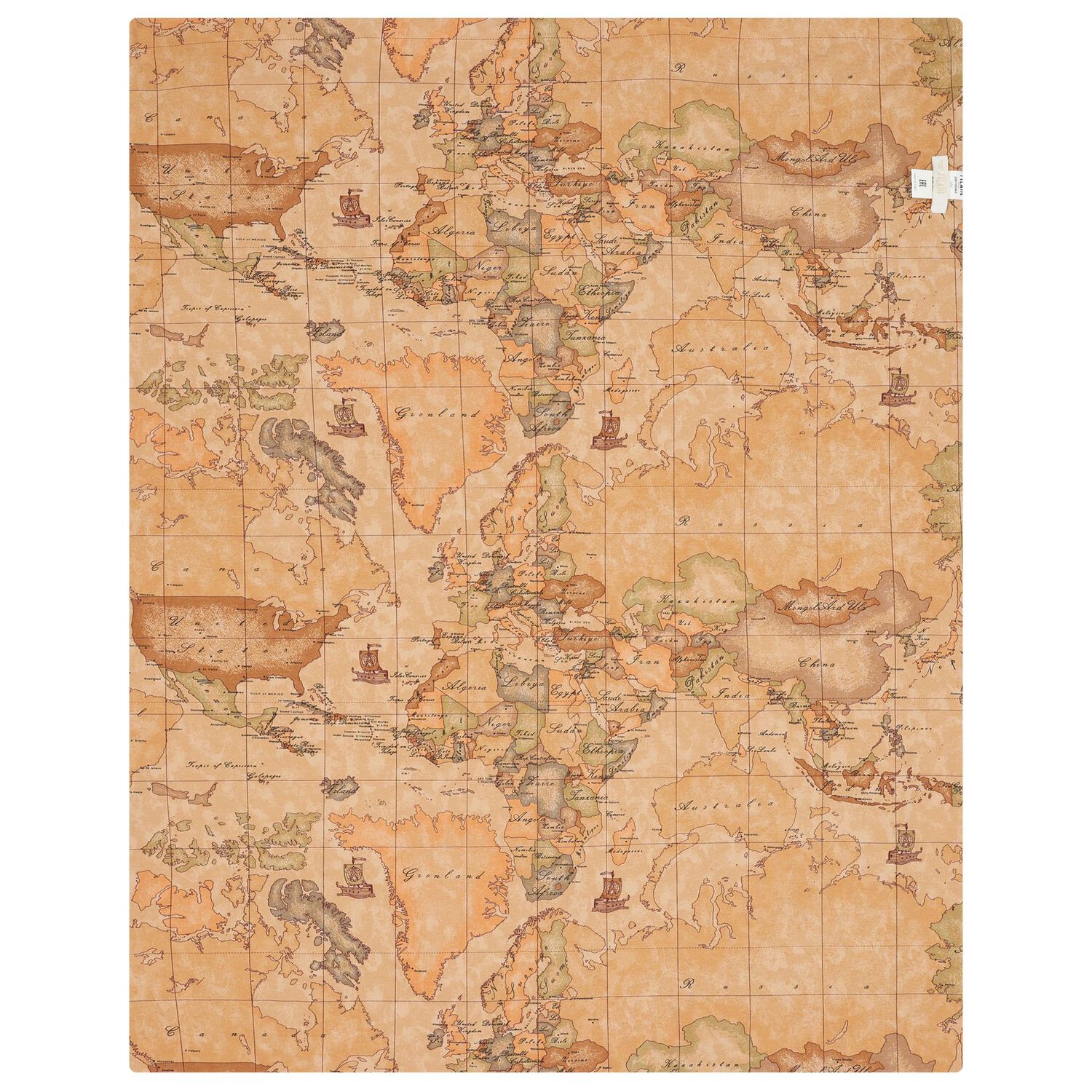 Baby Boys Navy Blue & Beige Geo Map Baby Blanket, 1, hi-res