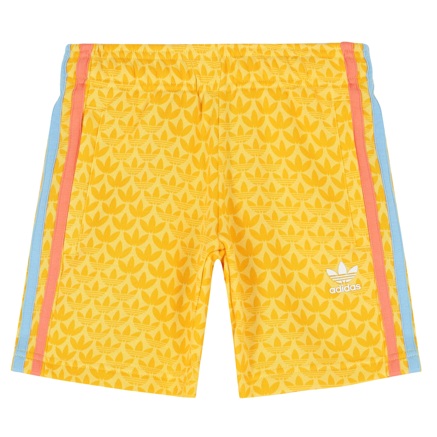 Ivory & Yellow Logo Shorts Set, 1, hi-res