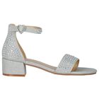 Girls Silver Embellished Sandals, 2, hi-res
