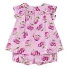 Baby Girls Pink Cotton Shorts Set, 1, hi-res