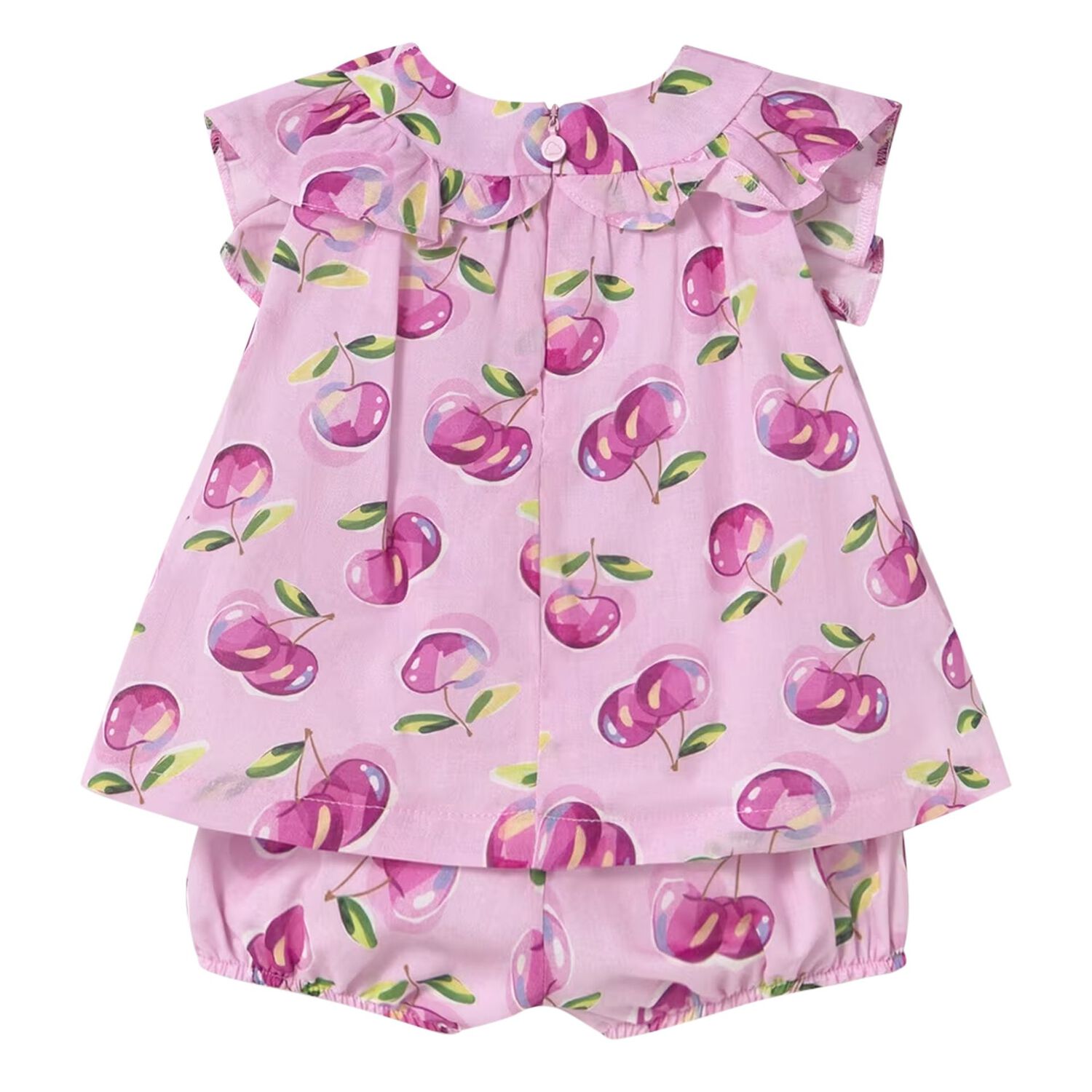 Baby Girls Pink Cotton Shorts Set, 1, hi-res