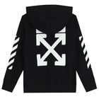 Black Logo Hooded Zip Up Top, 1, hi-res