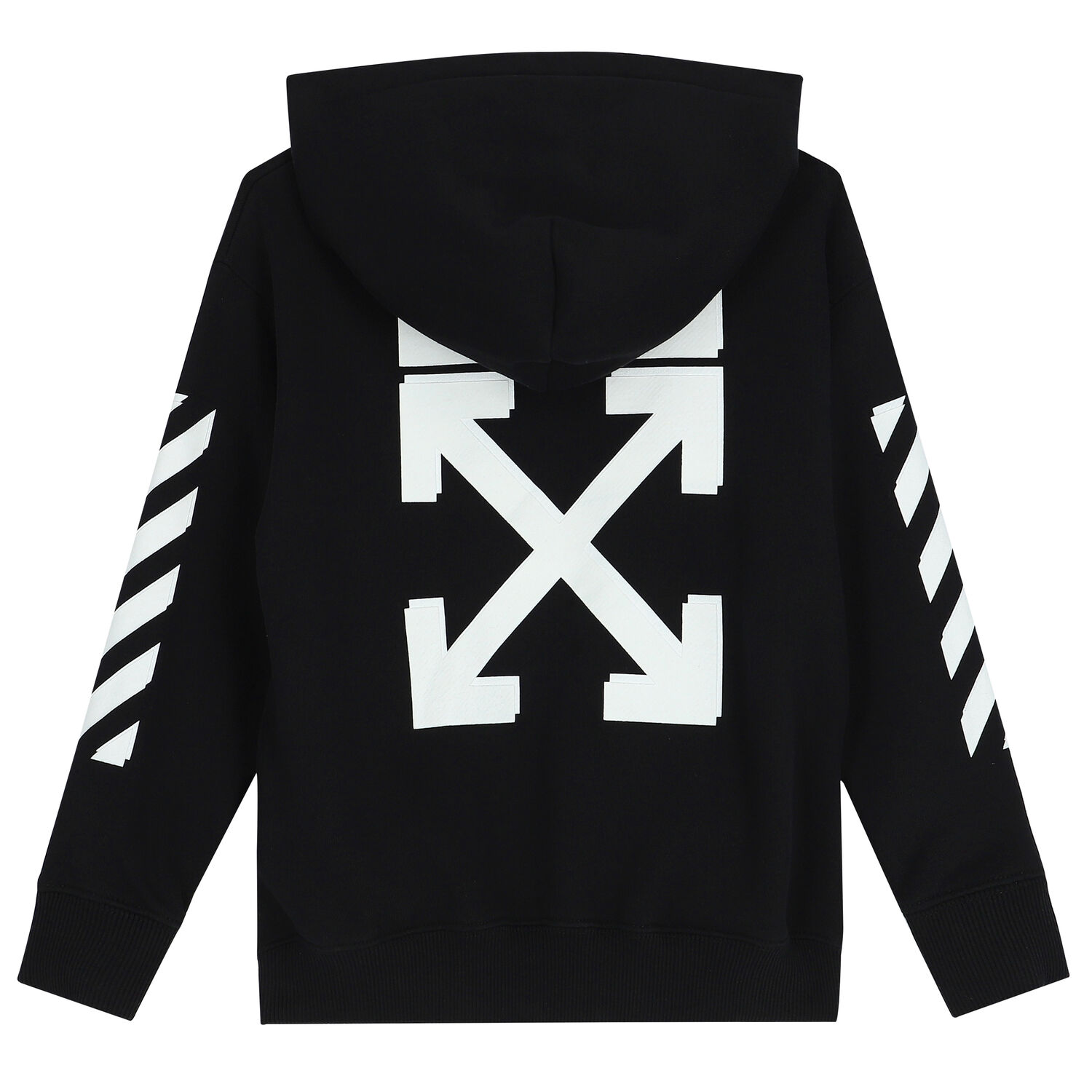 Black Logo Hooded Zip Up Top, 1, hi-res