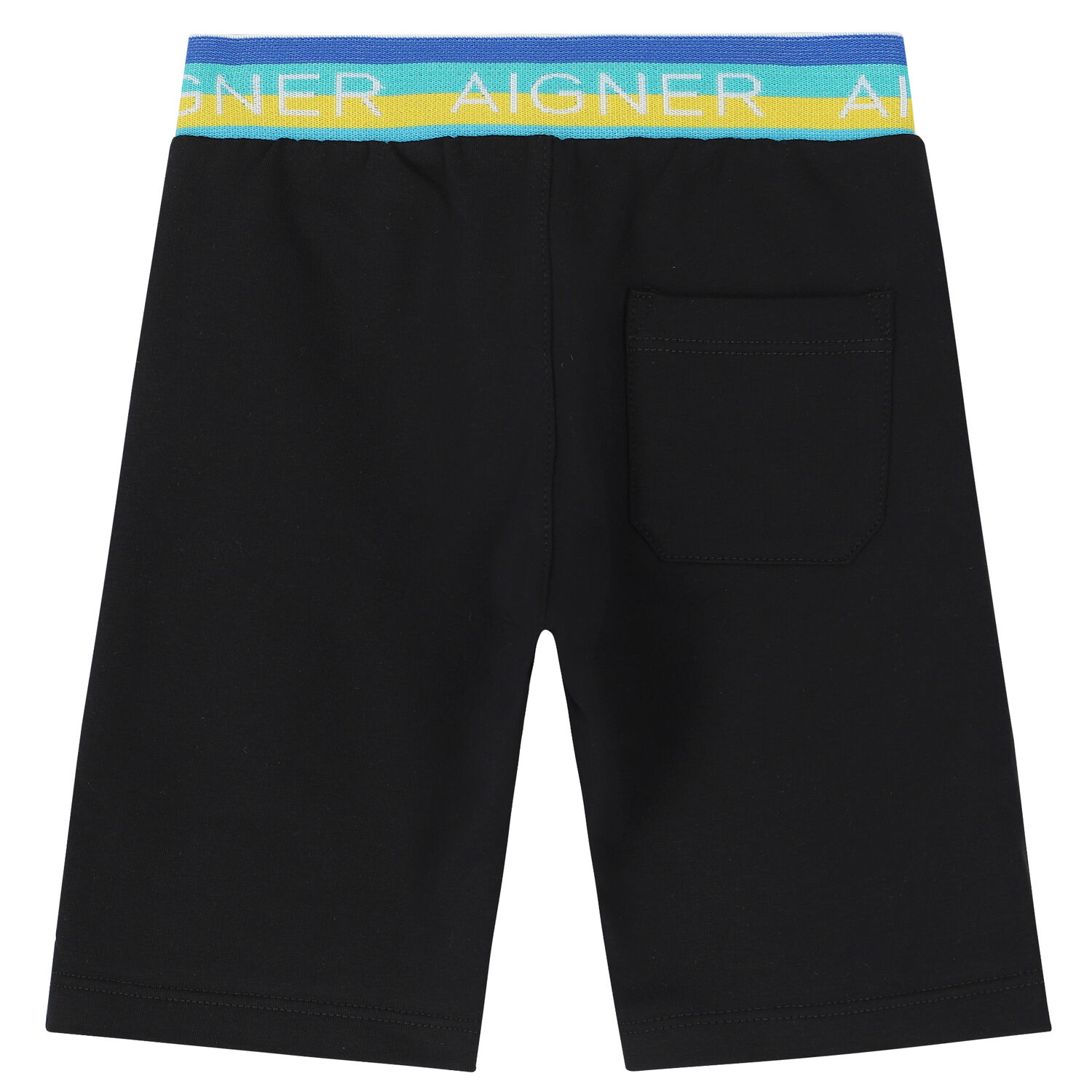 Younger Boys Black Logo Shorts, 1, hi-res