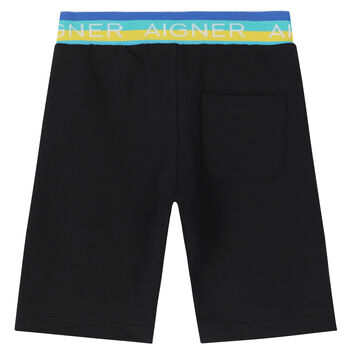 Younger Boys Black Logo Shorts