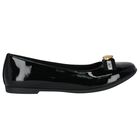 Girls Black Logo Patent Leather Shoes, 1, hi-res