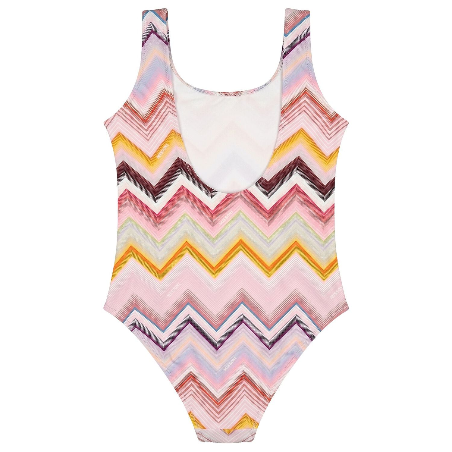 Girls Multi-Coloured Zig Zag Swimsuit, 1, hi-res