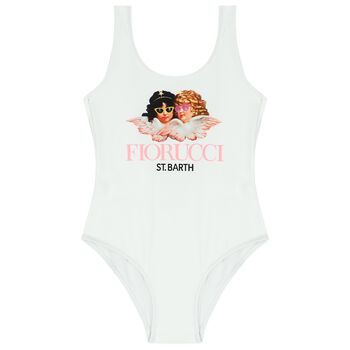 Girls White Fiorucci Swimsuit