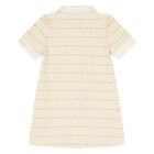 Younger Girls Ivory & Gold Logo Polo Dress, 1, hi-res