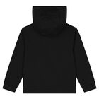 Boys Black Logo Hooded Top, 2, hi-res