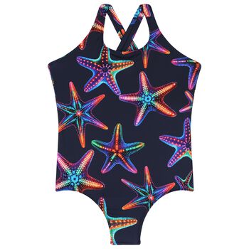 Girls Navy Blue Starfish Swimsuit