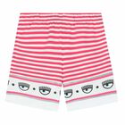 Girls Pink & White Striped Shorts, 1, hi-res