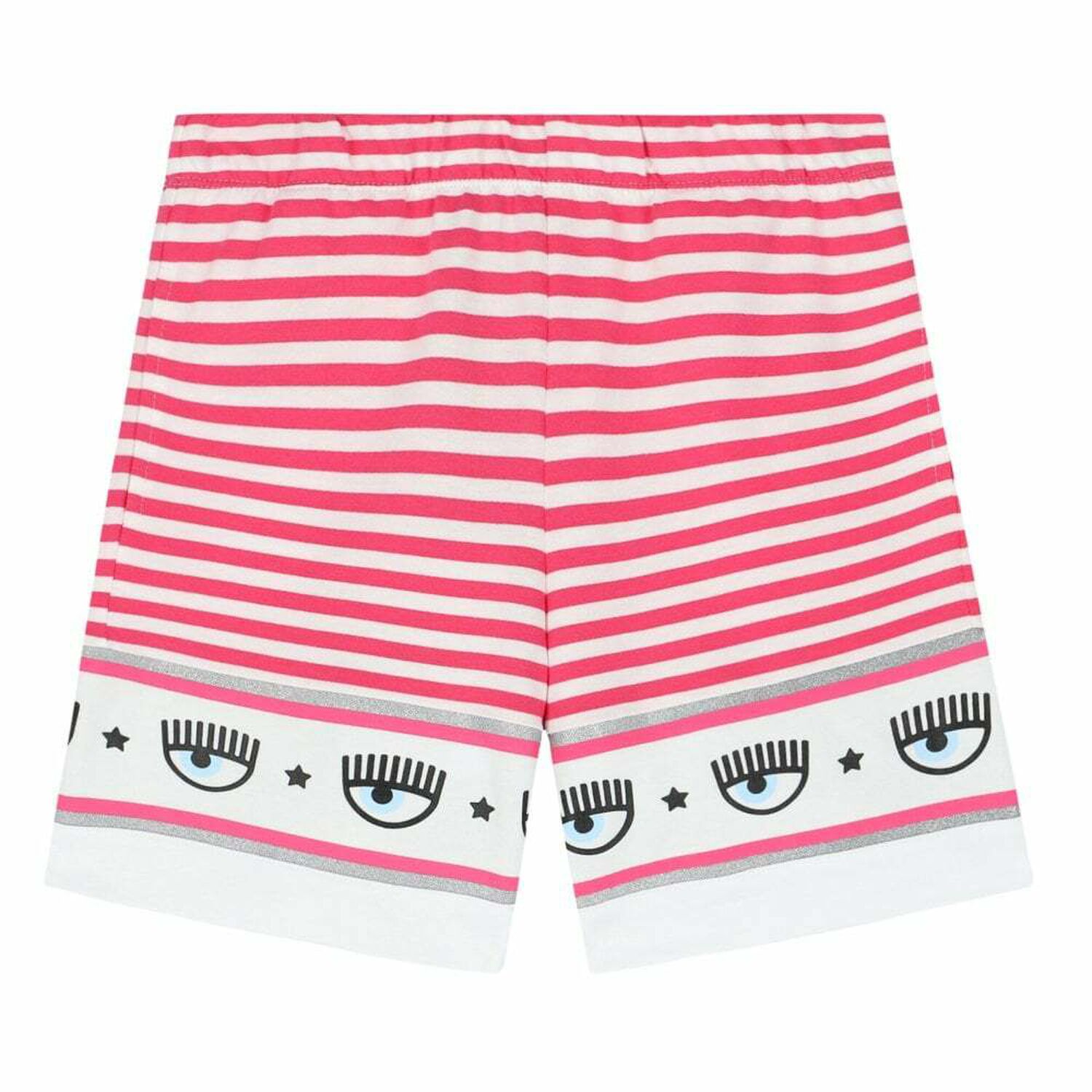 Girls Pink & White Striped Shorts, 1, hi-res