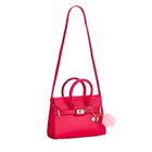 Girls Pink Leather Handbag ( 21CM ), 1, hi-res