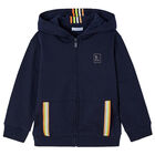 Boys Navy Hoodie Jacket, 1, hi-res