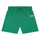 Younger Boys Green Logo Swim Shorts, 1, hi-res
