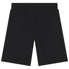 Boys Black Logo Shorts, 2, hi-res