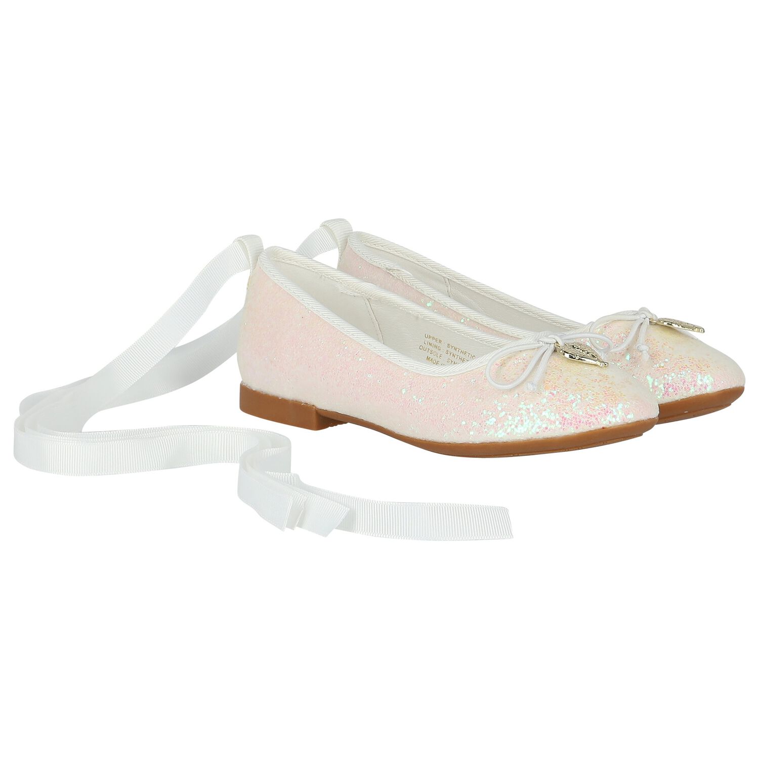 Girls Ivory Glitters Ballerina Shoes, 1, hi-res