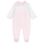 Baby Girls White & Pink Rabbit Babygrow, 2, hi-res