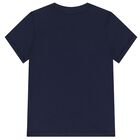 Younger Boys Navy Logo T-Shirt, 2, hi-res