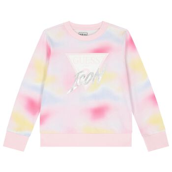 Girls Pink & Yellow Logo Sweatshirt
