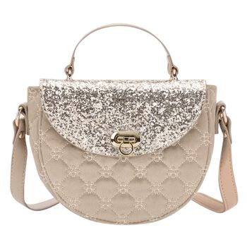 Girls Beige Glitter Handbag