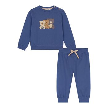 Baby Boys Blue Teddy Bear Tracksuit