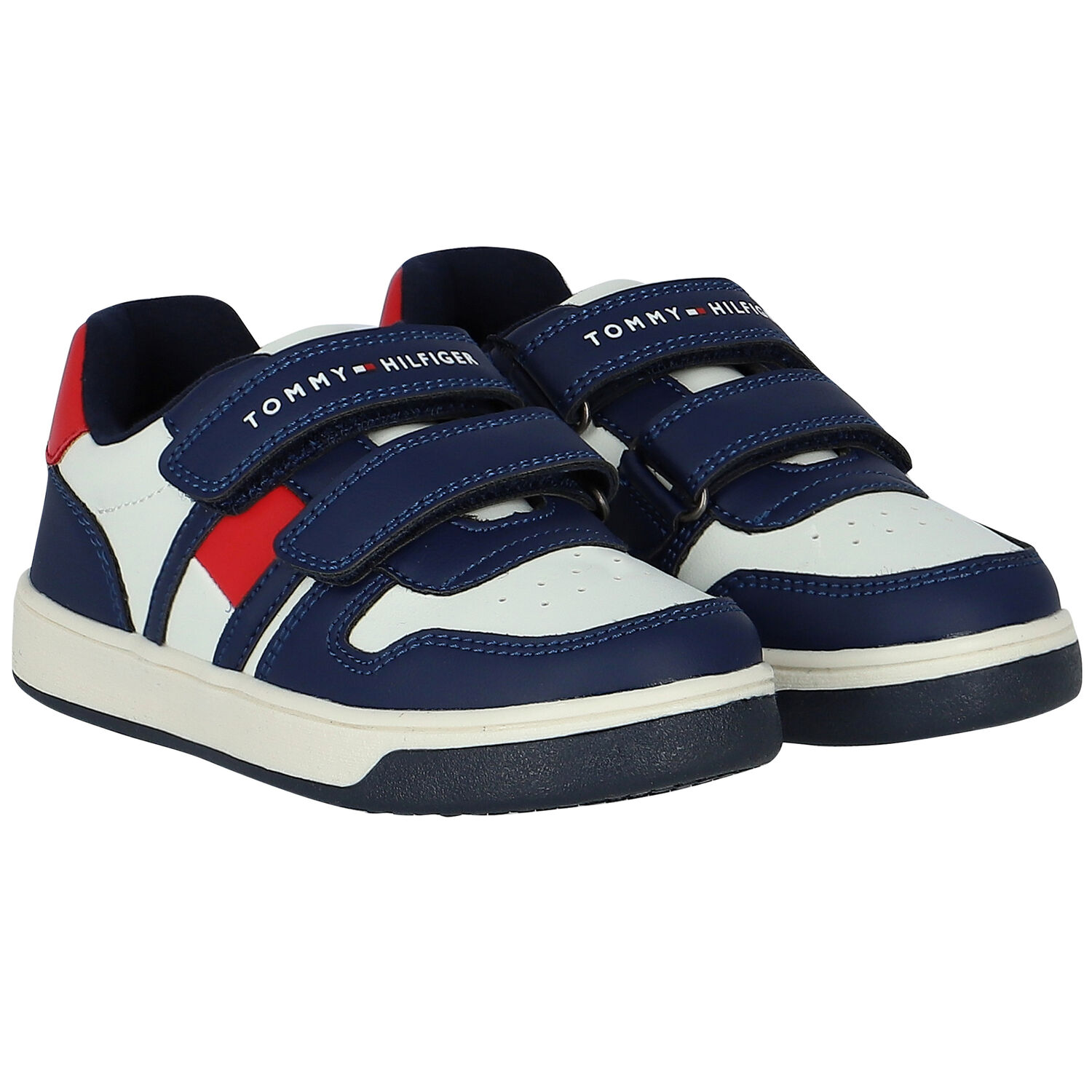 Boys Navy Blue Logo Trainers, 1, hi-res image number null