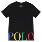 Boys Black Logo Pyjamas, 3, hi-res