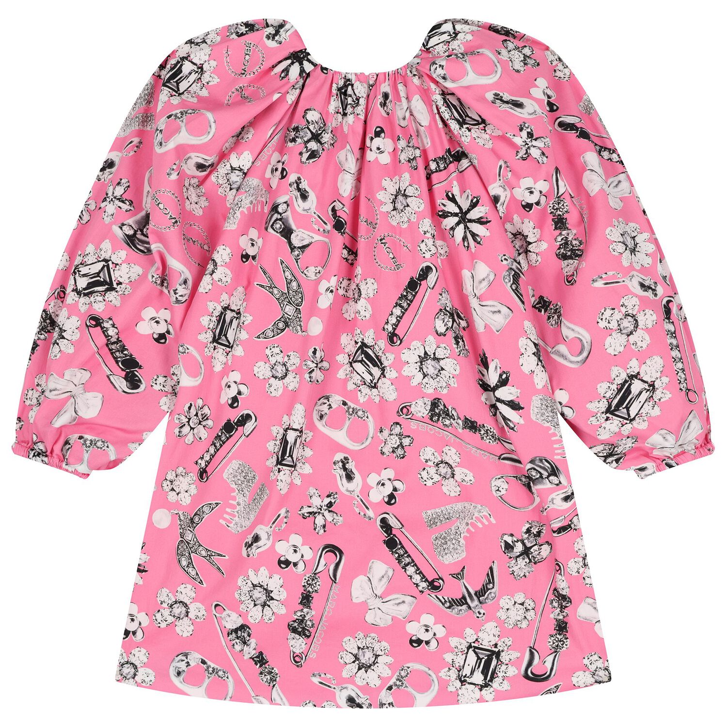 Girls Pink Jewel & Charm Dress, 1, hi-res