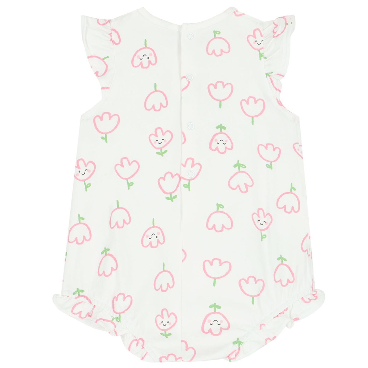 Baby Girls Pink & White Rompers ( 3-Pack ), 1, hi-res