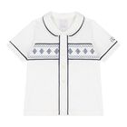 Baby Boys White & Navy Blue Shorts Set, 1, hi-res