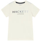 Boys Ivory Logo T-Shirt, 1, hi-res