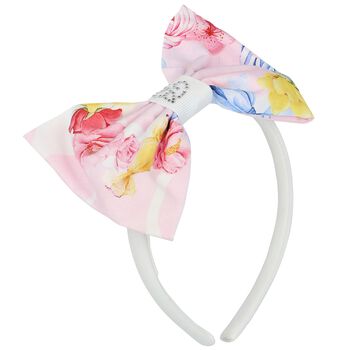 Girls Pink Logo Bow Headband