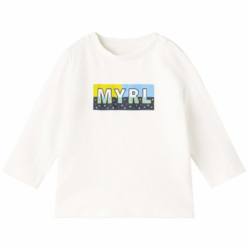Younger Boys Ivory Logo Long Sleeve Top, 1, hi-res image number null