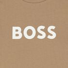 Boys Mini Me Beige Logo T-Shirt, 10, hi-res