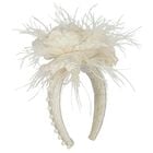 Girls Ivory Flower Headband, 2, hi-res