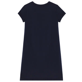 Girls Navy Polo Bear Dress